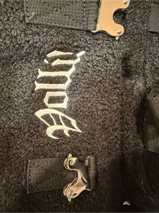 Black Fuzzy Sherpa Backpack with Buckle Straps main image 4